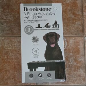 Brookstone 3-Stage Pet Feeder with Stainless Steel Bowls